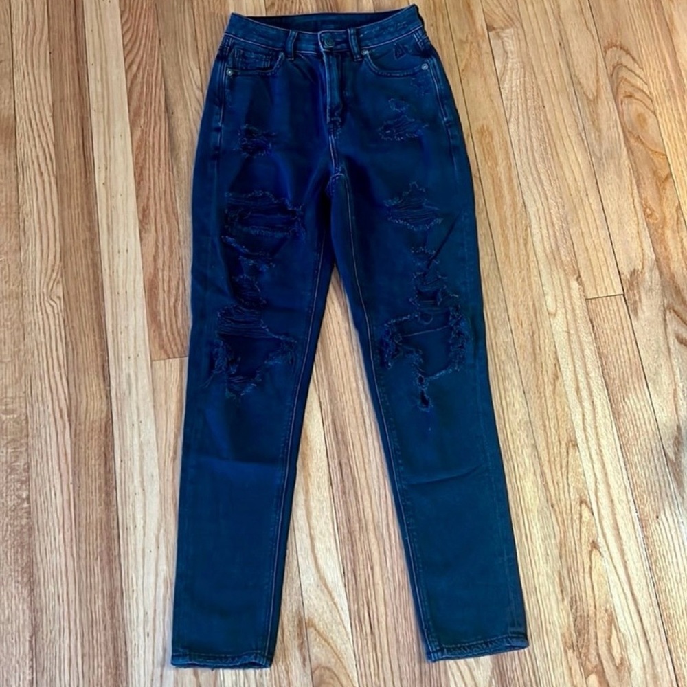 American eagle black jeans comfort stretch waistband size 000
